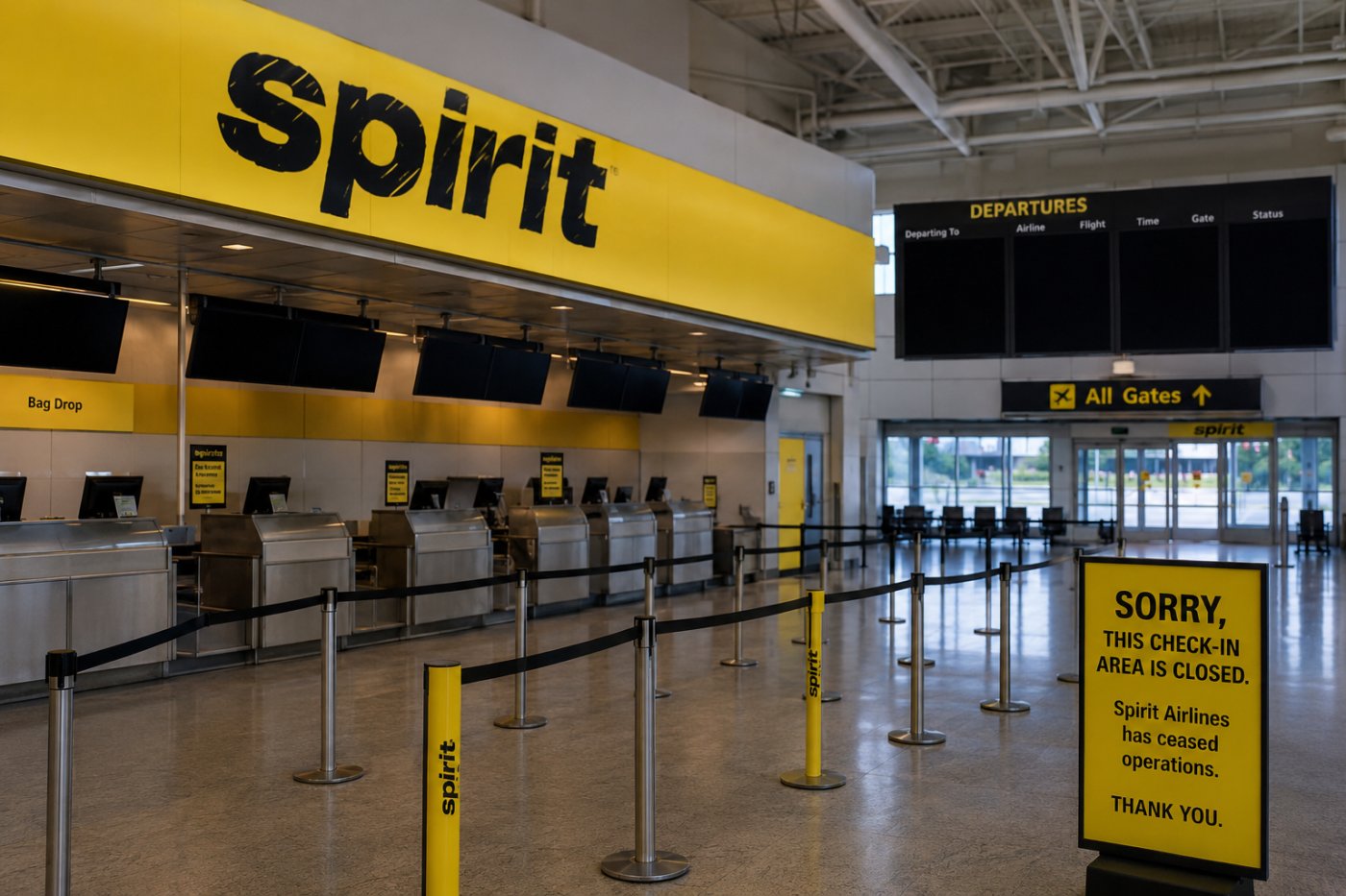 Estas son las 17 rutas que se quedaron sin un solo vuelo tras el colapso de Spirit (y el aeropuerto que quedó 100% abandonado)