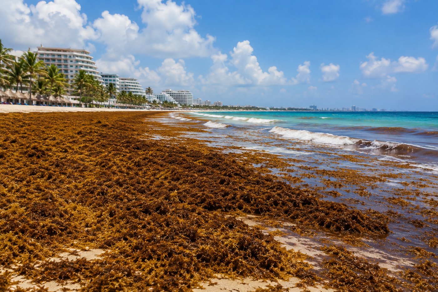 Alerta en Cancún y Riviera Maya: 65 playas de Quintana Roo están en semáforo rojo por sargazo