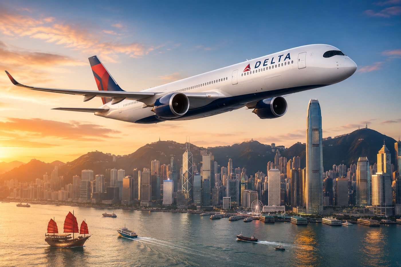Delta Air Lines reanuda vuelos sin escalas entre Los Ángeles y Hong Kong tras ocho años de ausencia