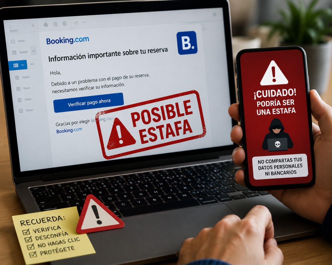 Cuidado: estafadores están utilizando la imagen de Booking.com para engañar a viajeros