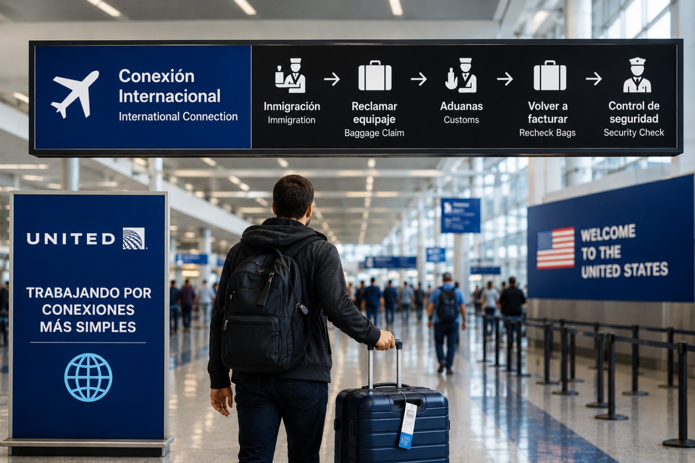 United impulsa un cambio que podría eliminar uno de los mayores dolores de cabeza al viajar a Estados Unidos