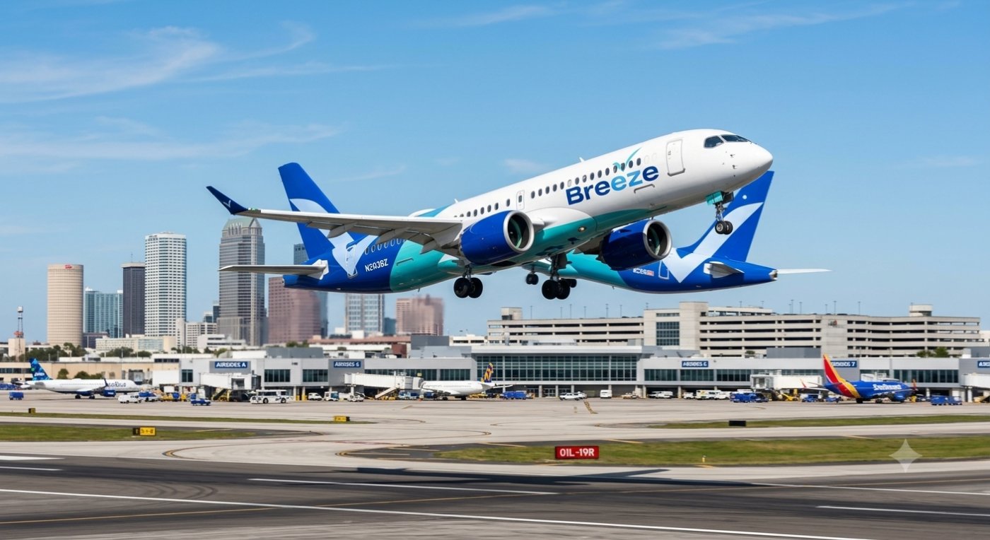 Breeze Airways sigue creciendo: añade vuelos directos a Las Vegas y Long Island desde Tampa