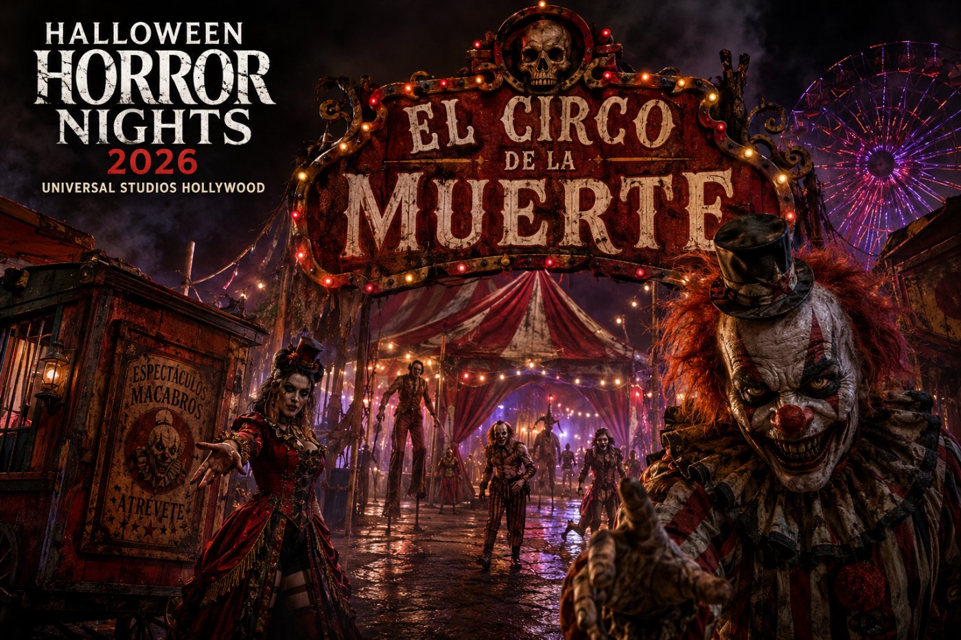 🎃 El Circo de la Muerte llega a Halloween Horror Nights 2026 en Hollywood
