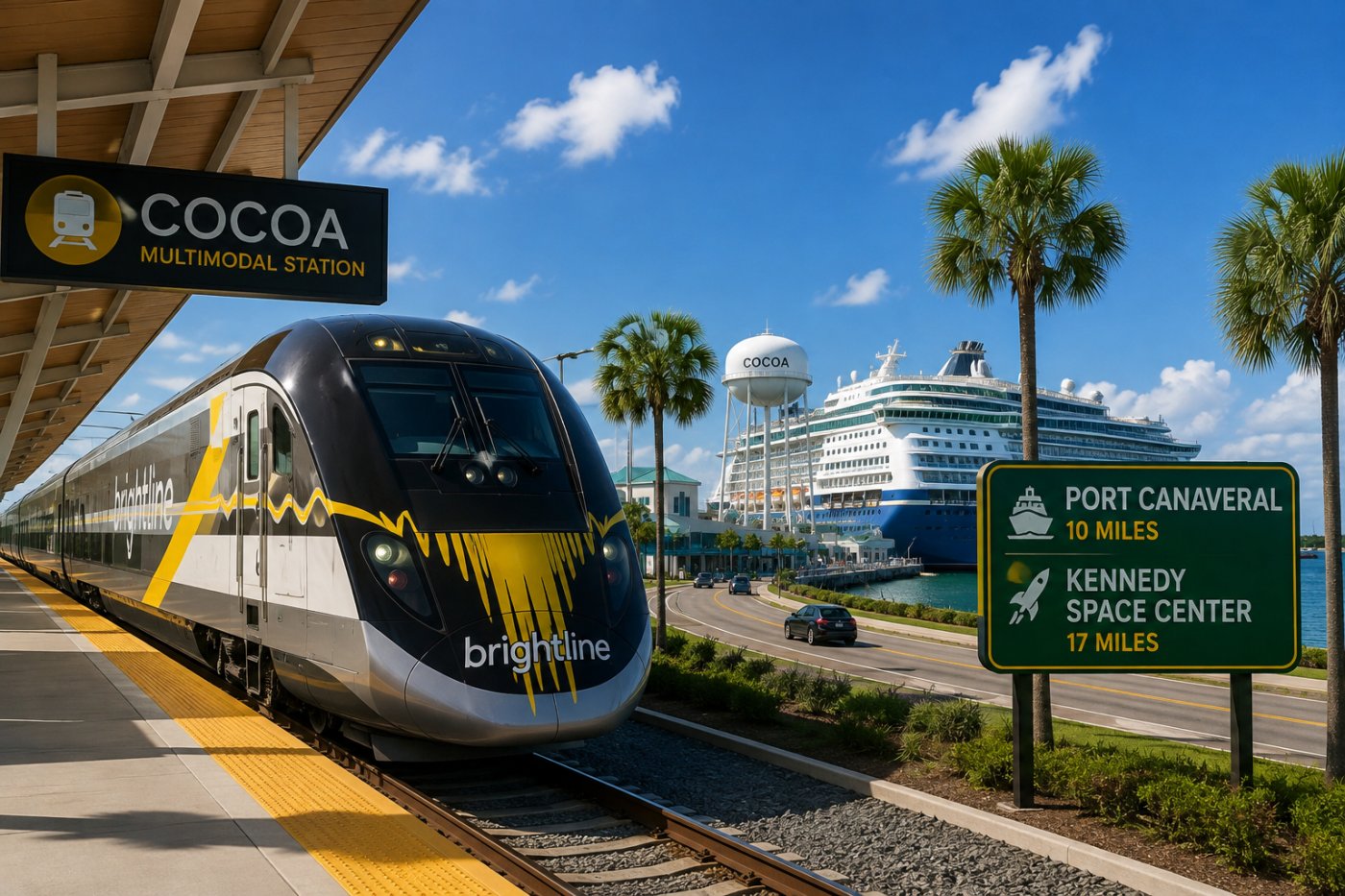 Brightline tendrá una estación cerca de Port Canaveral: una nueva opción para los pasajeros de cruceros