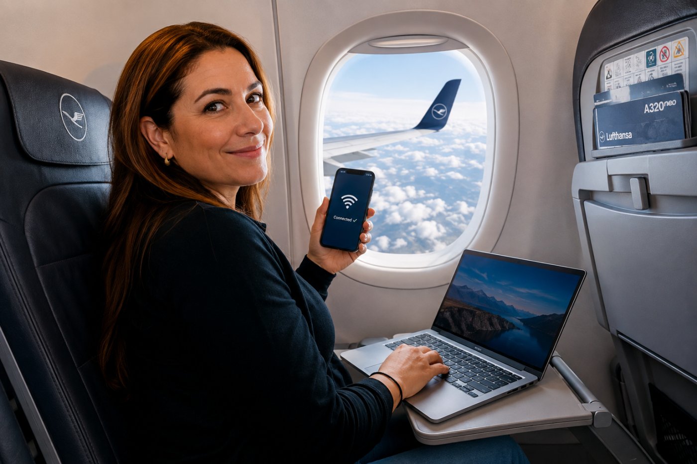 Lufthansa ya tiene Starlink: internet de alta velocidad gratis para estos pasajeros
