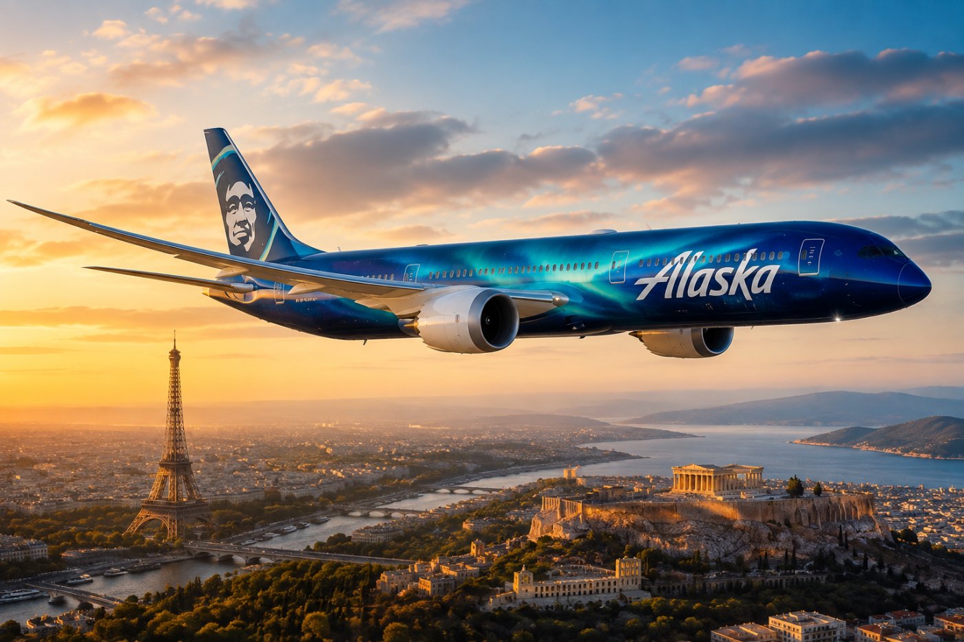 Alaska Airlines sigue conquistando Europa: París y Atenas aparecen para 2027